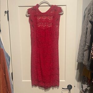 Free People Red Lace Midi Dress